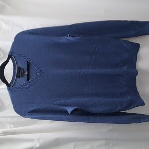 Banana Republic Blue Merino Wool V-Neck Sweater Sz L